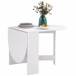 HOMCOM Oval Kitchen Table for Dining Room, Small Space - White - Additional view 8