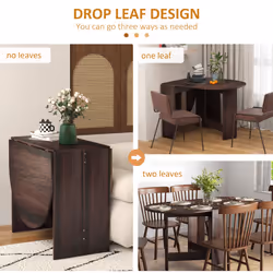 HOMCOM Oval Kitchen Table for Dining Room, Small Space - Brown