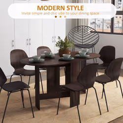 HOMCOM Oval Kitchen Table for Dining Room, Small Space - Brown