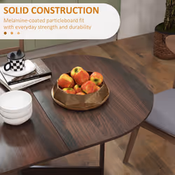 HOMCOM Oval Kitchen Table for Dining Room, Small Space - Brown - Additional view 5