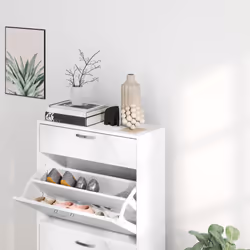 HOMCOM Shoe Cabinet w/ 4 Drawers Shoe Storage Organiser for 18 Pairs Black - Additional view 6