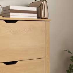 HOMCOM 18-Shoe Storage Cabinet 6 Shelves 3 Drawers Natural Wood Finish - Additional view 8