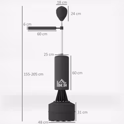 HOMCOM Boxing Punch Bag Stand w/ Rotating Flexible Arm Speed Ball Waterable Base
