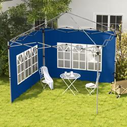Outsunny Gazebo Side Panels for 3x3(m) or 3x4m Pop Up Gazebo, 2 Pack, Blue