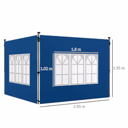 Outsunny Gazebo Side Panels for 3x3(m) or 3x4m Pop Up Gazebo, 2 Pack, Blue