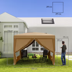 Outsunny 3x3(m) Pop Up Gazebo Party Tent Canopy Marquee with Storage Bag