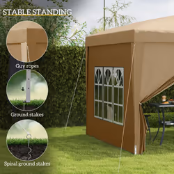Outsunny 3x3(m) Pop Up Gazebo Party Tent Canopy Marquee with Storage Bag - Additional view 5