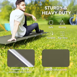 Outsunny Lightweight Camping Cot Portable Compact Sleeping Bed w/ Carry Bag