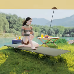 Outsunny Lightweight Camping Cot Portable Compact Sleeping Bed w/ Carry Bag - Additional view 5