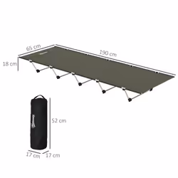 Outsunny Lightweight Camping Cot Portable Compact Sleeping Bed w/ Carry Bag - Additional view 8