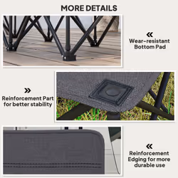 Outsunny 6 Seater Folding Bench Camping Chair with Cup Holder, Charcoal Grey - Additional view 6