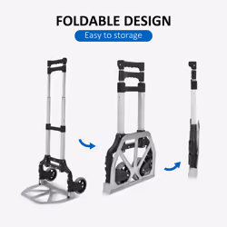 HOMCOM Heavy Duty Aluminium Foldable Hand Truck Trolley, 70KG Load Capacity