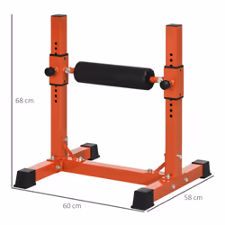 SPORTNOW Bulgarian Split Squat Stand, 12-Level Leg Training Machine, Red
