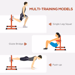 SPORTNOW Bulgarian Split Squat Stand, 12-Level Leg Training Machine, Red