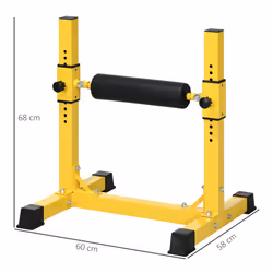 SPORTNOW Bulgarian Split Squat Stand, 12-Level Leg Training Machine, Yellow