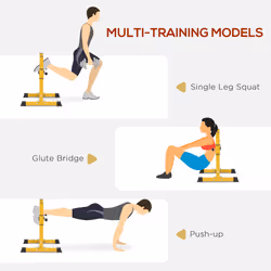 SPORTNOW Bulgarian Split Squat Stand, 12-Level Leg Training Machine, Yellow