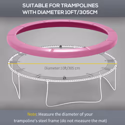 SPORTNOW 10FT Trampoline Pad Spring Cover, Waterproof, Pink