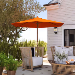 Outsunny 2.5m Wood Garden Parasol Sun Shade Outdoor Wooden Umbrella Canopy