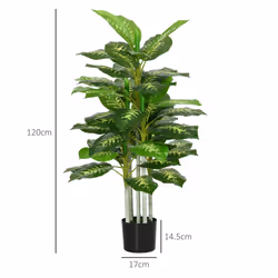 HOMCOM Artificial Evergreen Tree Fake Plant in Pot Indoor Decor