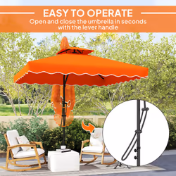 Outsunny 2.5m Cantilever Garden Parasol Umbrella with Cross Base, Orange