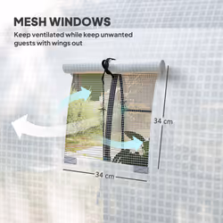 Outsunny 1.8 x 1.8 x 2m Polytunnel Greenhouse with Doors and Mesh Windows - Additional view 5