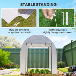 Outsunny 1.8 x 1.8 x 2m Polytunnel Greenhouse with Doors and Mesh Windows - Additional view 6