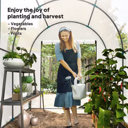 Outsunny 1.8 x 1.8 x 2m Polytunnel Greenhouse with Doors and Mesh Windows - Additional view 7