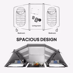 Outsunny 4-6 Persons Camping Tent Dome Family Travel Group Hiking Room Fishing