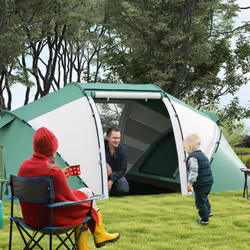 Outsunny 4-6 Persons Camping Tent Dome Family Travel Group Hiking Room Fishing