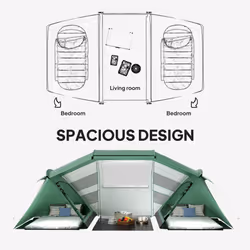 Outsunny 4-6 Persons Camping Tent Dome Family Travel Group Hiking Room Fishing