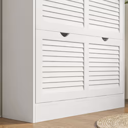 HOMCOM Slim Shoe Storage Cabinet with 2 Flip Drawers for Entryway, White - Additional view 8