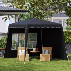 Outsunny 2.4 x 2.4m UV50+ Pop Up Gazebo Canopy Tent with Carry Bag, Black