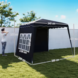 Outsunny 2.4 x 2.4m UV50+ Pop Up Gazebo Canopy Tent with Carry Bag, Black