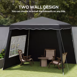 Outsunny 2.4 x 2.4m UV50+ Pop Up Gazebo Canopy Tent with Carry Bag, Black