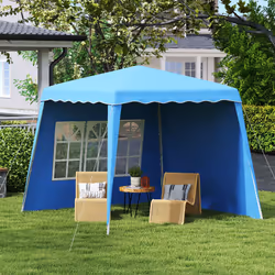 Outsunny 2.4 x 2.4m UV50+ Pop Up Gazebo Canopy Tent with Carry Bag, Blue