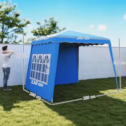 Outsunny 2.4 x 2.4m UV50+ Pop Up Gazebo Canopy Tent with Carry Bag, Blue