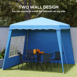 Outsunny 2.4 x 2.4m UV50+ Pop Up Gazebo Canopy Tent with Carry Bag, Blue