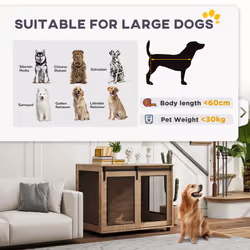 PawHut Dog Crate Furniture w/ Sliding Door, for Large Dogs, Walnut Brown - Additional view 6