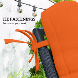 Outsunny 2pc Outdoor Seat Cushion with Backrest, Ties, for Garden, Orange - Additional view 4
