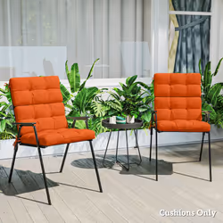 Outsunny 2pc Outdoor Seat Cushion with Backrest, Ties, for Garden, Orange - Additional view 7