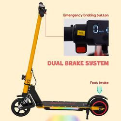 SPORTNOW Folding Electric Ride-on Scooter, Ride on Toy, Gold Tone