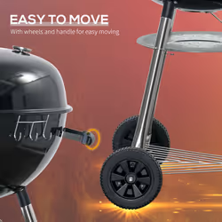 Outsunny Portable Kettle Charcoal Grill BBQ Smoker w/ Cover, Lid, & Thermometer - Additional view 6