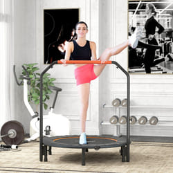 HOMCOM 48" Foldable Mini Fitness Trampoline w/ Foam Handle, Orange