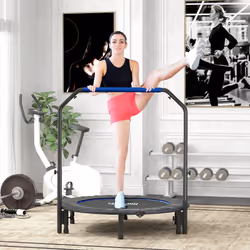 HOMCOM 48" Foldable Mini Fitness Trampoline w/ Foam Handle, Blue