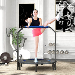 HOMCOM 48" Foldable Mini Fitness Trampoline w/ Foam Handle, Blue