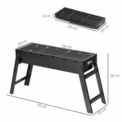 Outsunny Portable Charcoal Grill with Pull-Out Charcoal Basin
