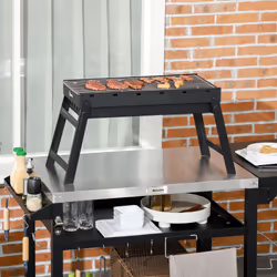 Outsunny Portable Charcoal Grill with Pull-Out Charcoal Basin