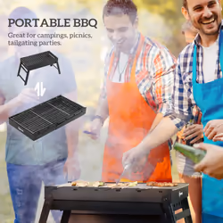 Outsunny Portable Charcoal Grill with Pull-Out Charcoal Basin