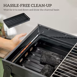 Outsunny Portable Charcoal Grill with Pull-Out Charcoal Basin