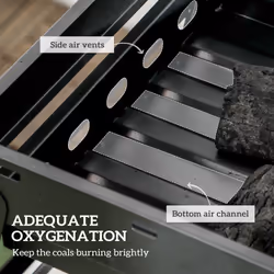 Outsunny Portable Charcoal Grill with Pull-Out Charcoal Basin - Additional view 4